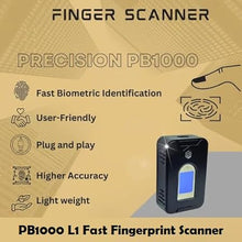Precision PB1000 L1 Biometric Fingerprint C-Type USB Scanner with RD Service & Latest Version & High Security and Durability Device (Black)