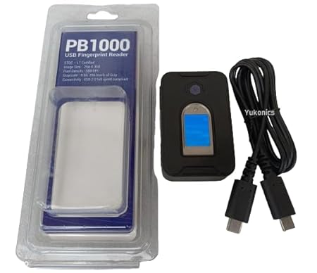 Precision PB1000 L1 Biometric Fingerprint C-Type USB Scanner with RD Service & Latest Version & High Security and Durability Device (Black)